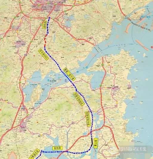 s203省道为沿海高铁建设需要让道,宁海,三门,象山将共用一个高铁站.