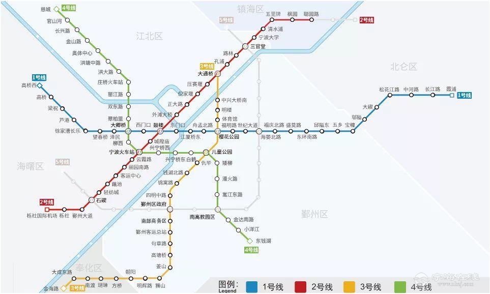 宁波地铁线路图 放大图片