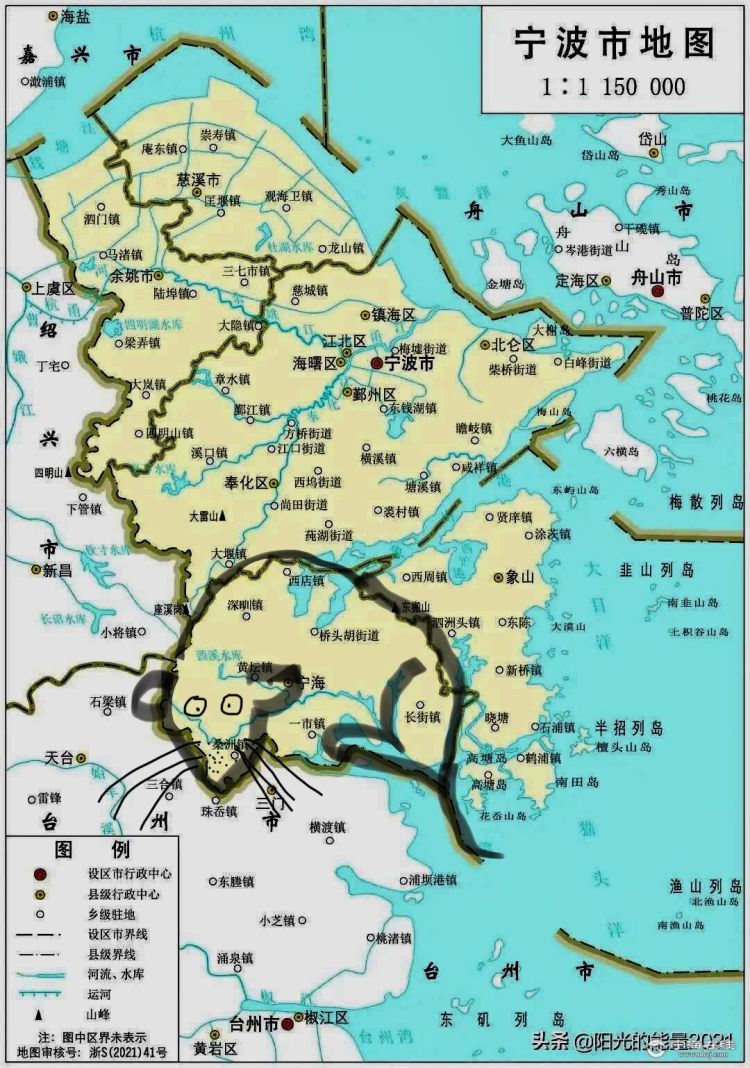 空心萝卜咸吃萝卜淡操心,宁海的地理位置今天一看在宁波的版图如同